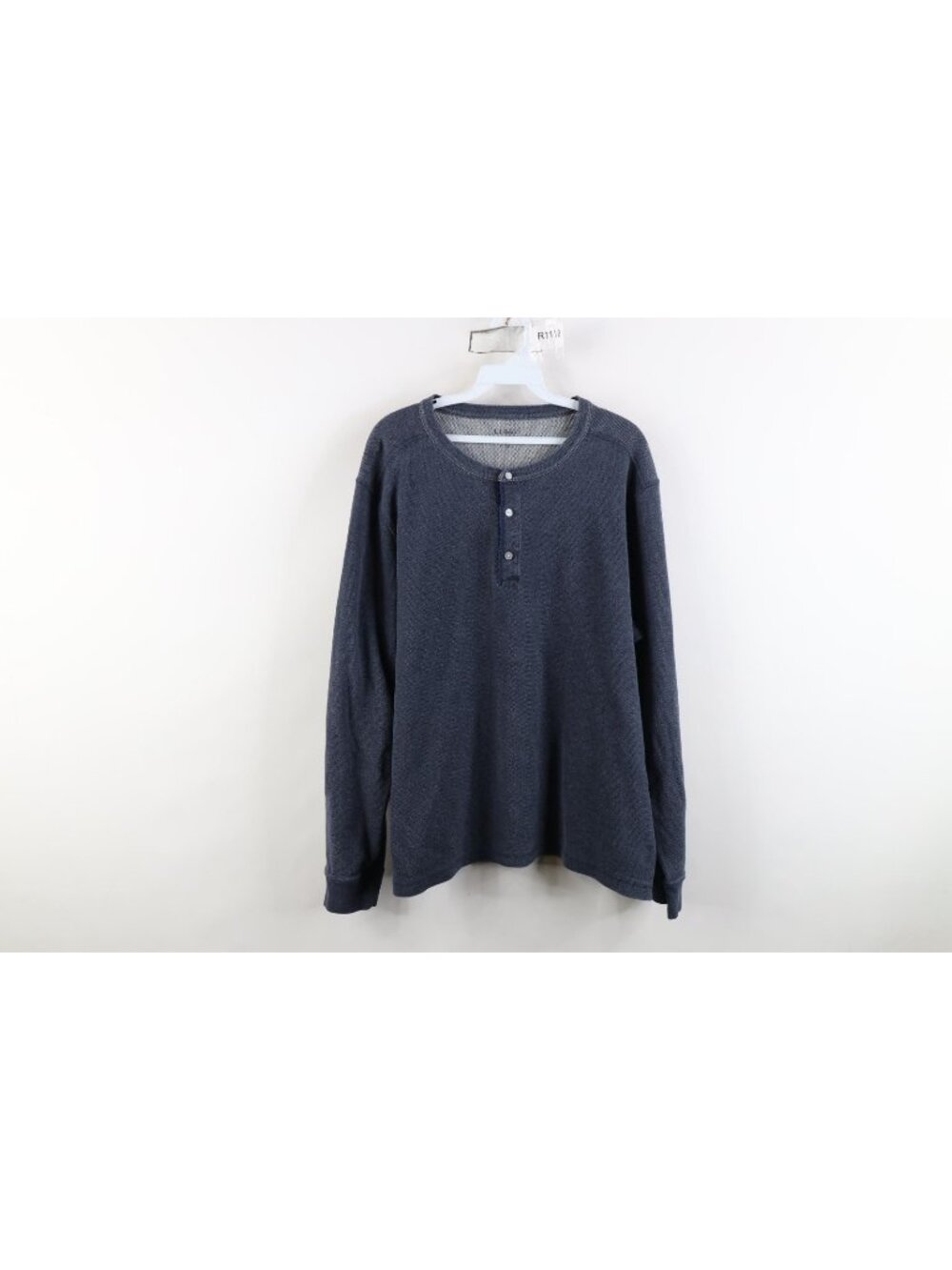 Vtg LL Bean Mens XLT Faded Blank Thermal Waffle Knit Long Sleeve Henley T-Shirt